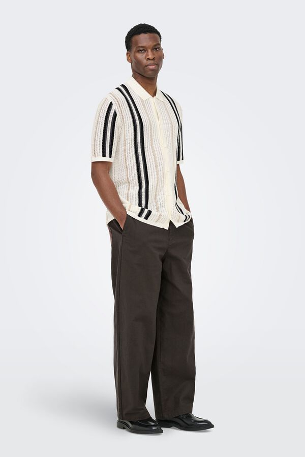 Only & Sons Jersey-knit short sleeve shirt white