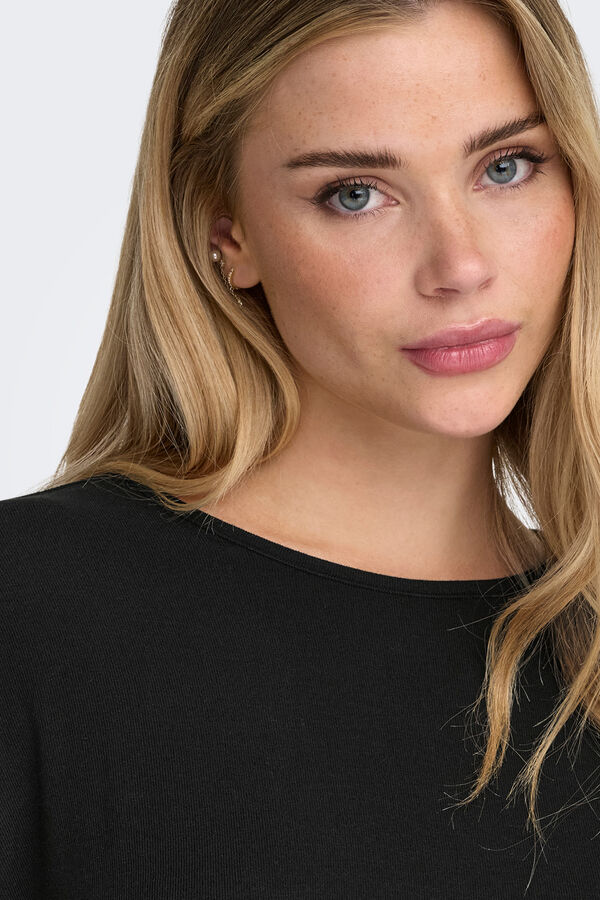 Only French sleeve T-shirt black