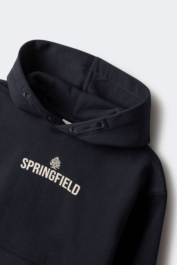 Springfield Sudadera capucha logo niño azul oscuro