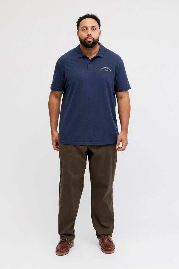 Jack & Jones PLUS Basic short sleeve polo shirt blue