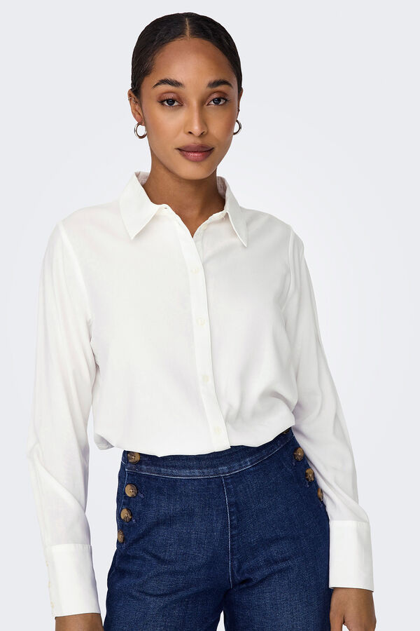 Only Flowy long sleeve sleeved shirt white