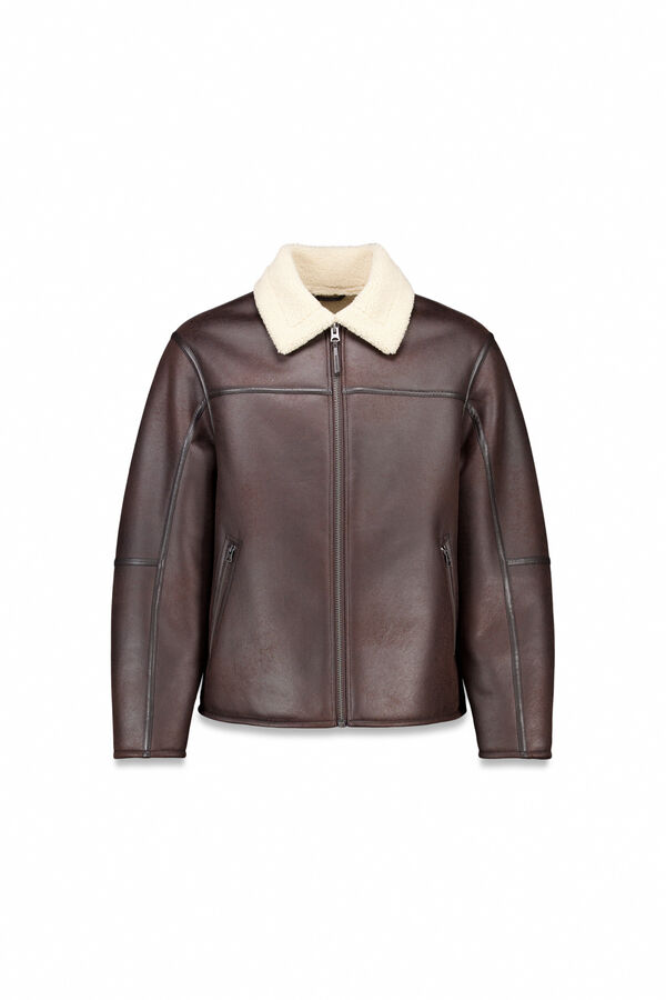 Springfield Blouson aviateur effet daim double face nude