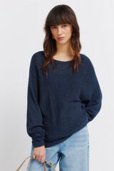 Springfield Pull uni en chenille bleu