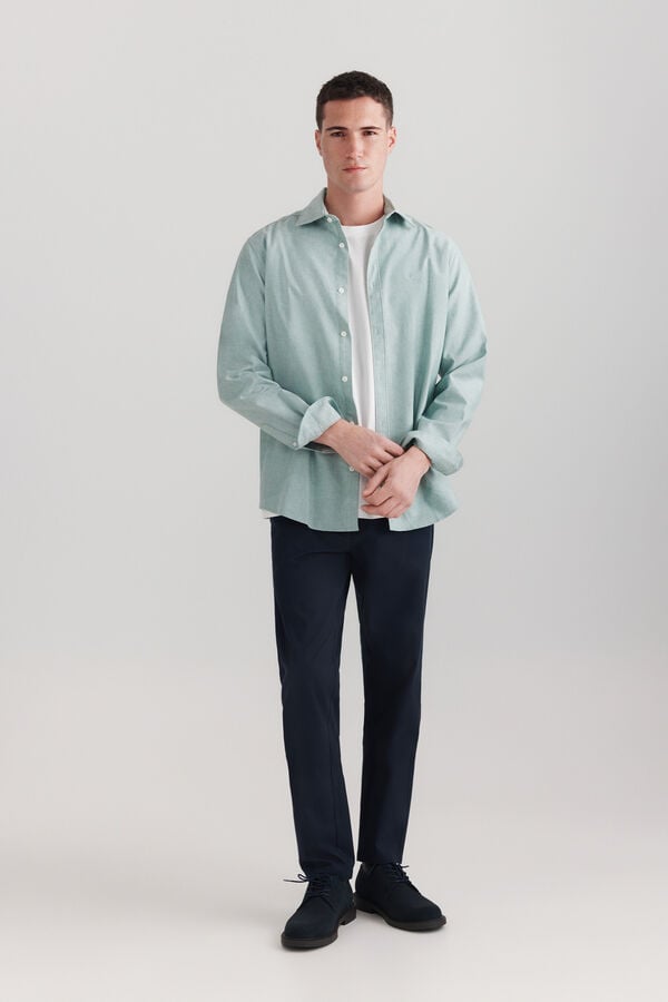 Springfield Chemise oxford en tencel vert