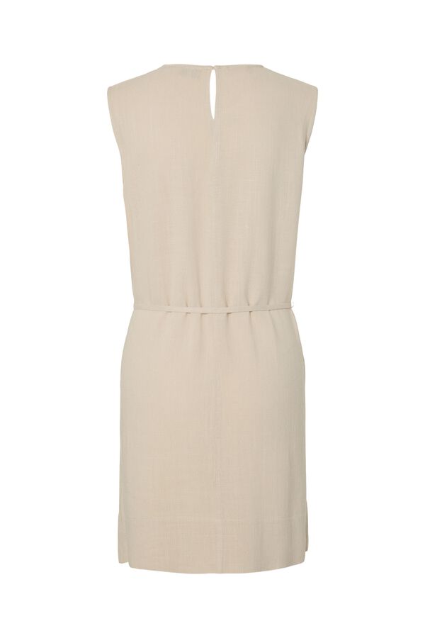Pieces Linen sleeveless short dress gris