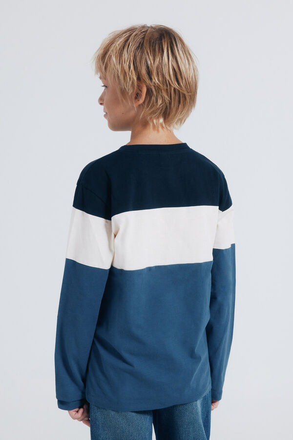 Springfield Kids Tricolor long sleeve T-shirt for boys Plava