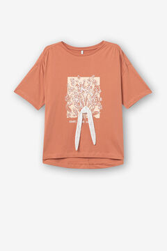 Springfield T-shirt com estampado frontal e aplique laranja
