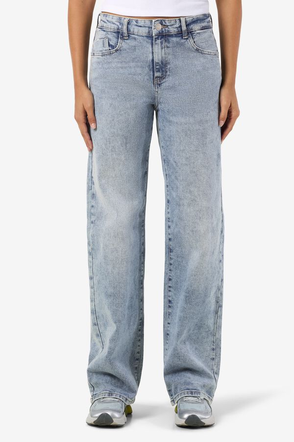Noisy May Jeans wide leg de tiro alto azul