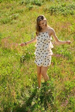 JDY Vestido curto com folhos