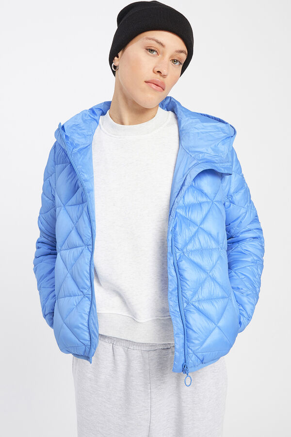 Springfield Light hooded puffer jacket kék