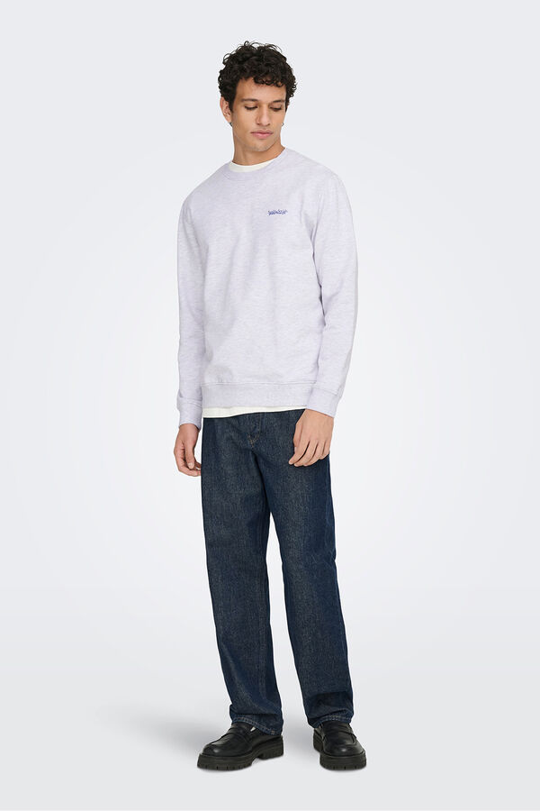 Only & Sons Sudadera de cuello redondo gris