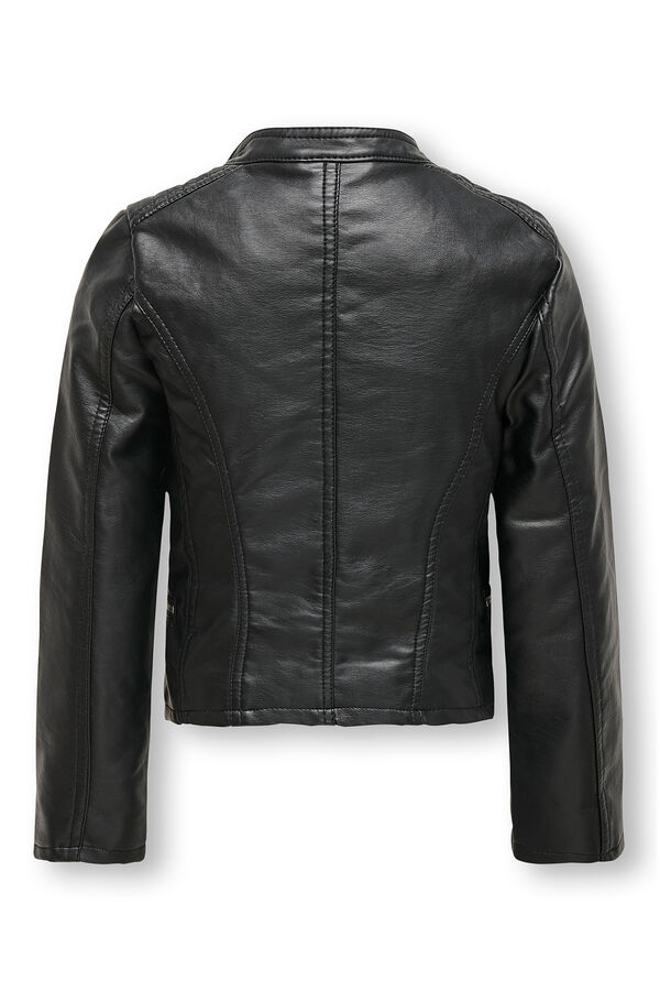Only Girls Girl's faux leather jacket black
