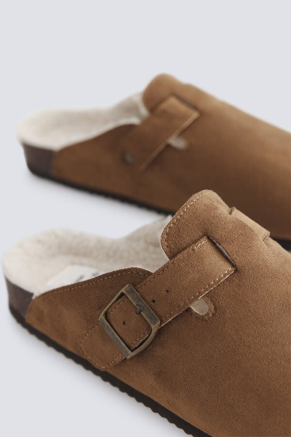 Springfield Faux shearling mule slipper beige