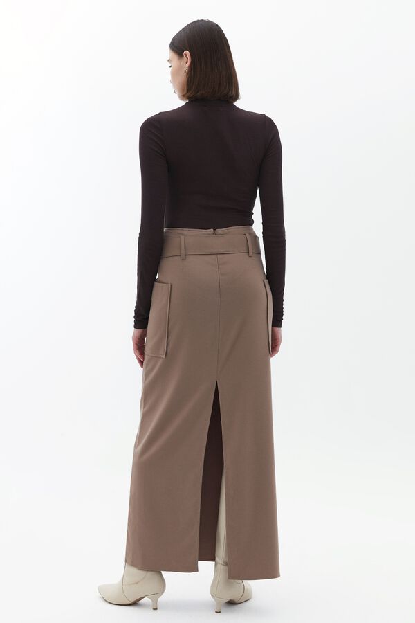 Oxxo A-line long skirt nude