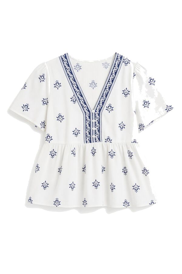 Springfield Peplum shirt with neckline details printed