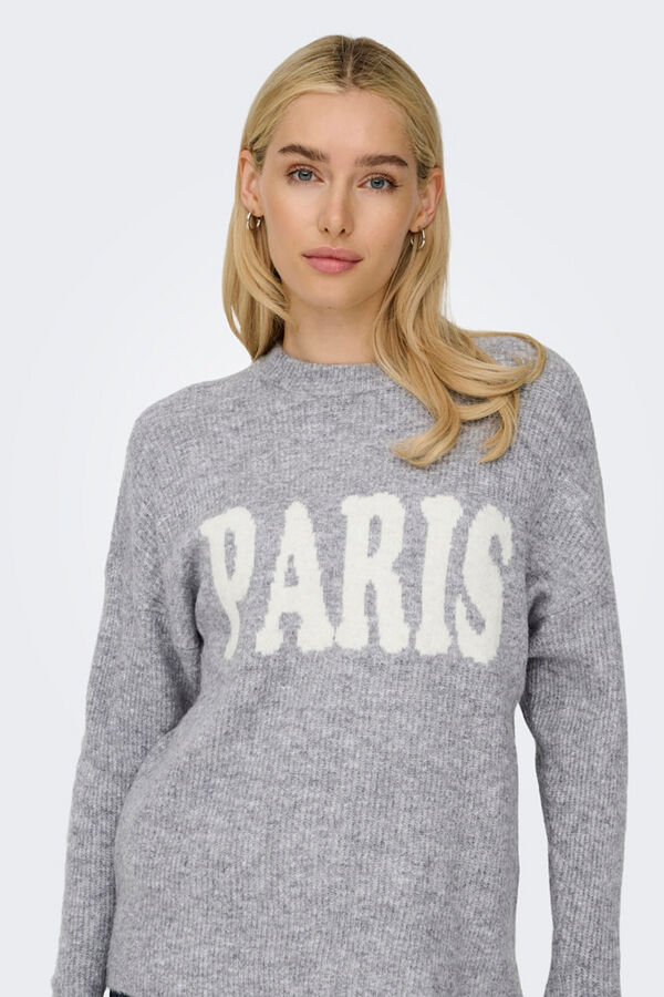 Only Jersey oversize texto PARIS gris