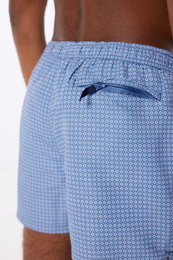 Springfield Geometric print swimming shorts indigo blue
