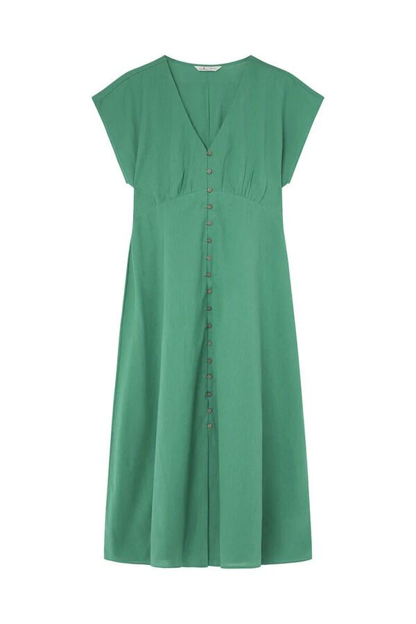 Springfield Lanena midi haljina sa dugmićima boja slonovače