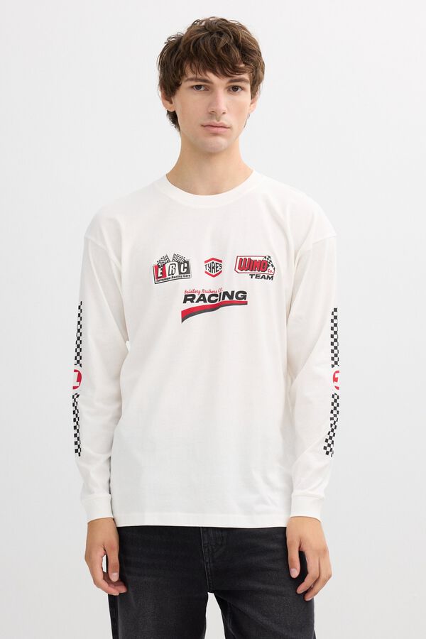 Inside Oversize long sleeve T-shirt white