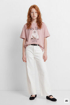 Springfield Kids Camiseta manga corta gato ni&ntilde;a