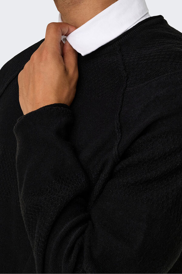 Only & Sons Jumper round neck. black