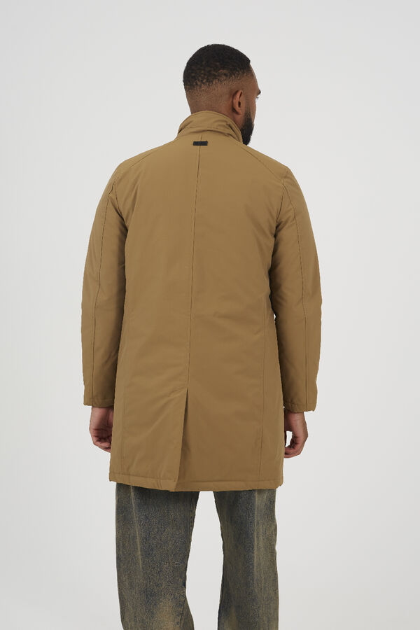 Brave Soul Parka longa com fecho de fecho-&eacute;clair cinzento