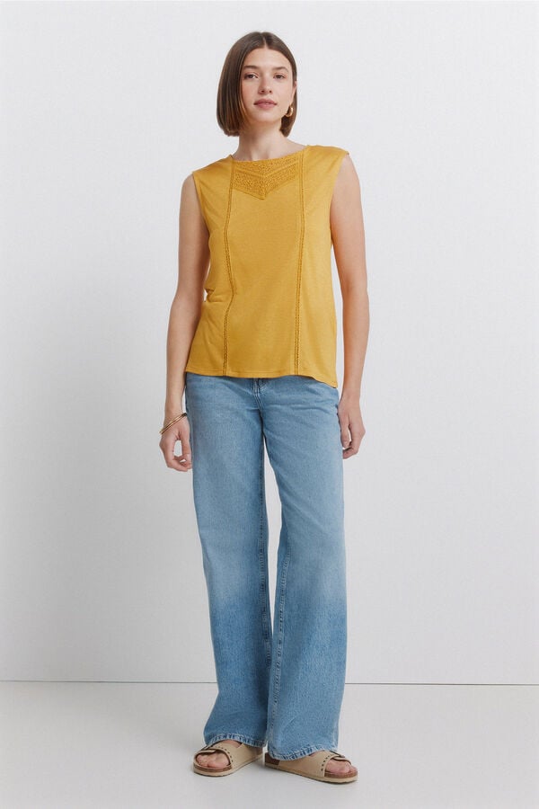 Springfield Crochet vest top printed