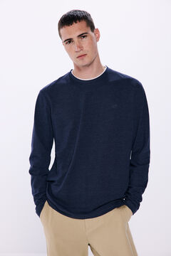 Springfield Double piqué long sleeve t-shirt bluish