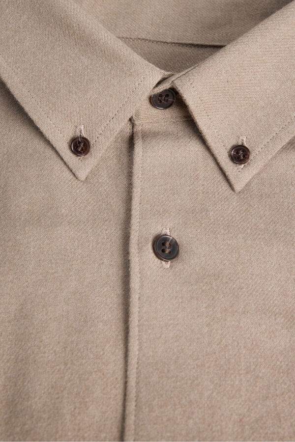 JJ REBEL Camisa cl&aacute;sica sarga tostado