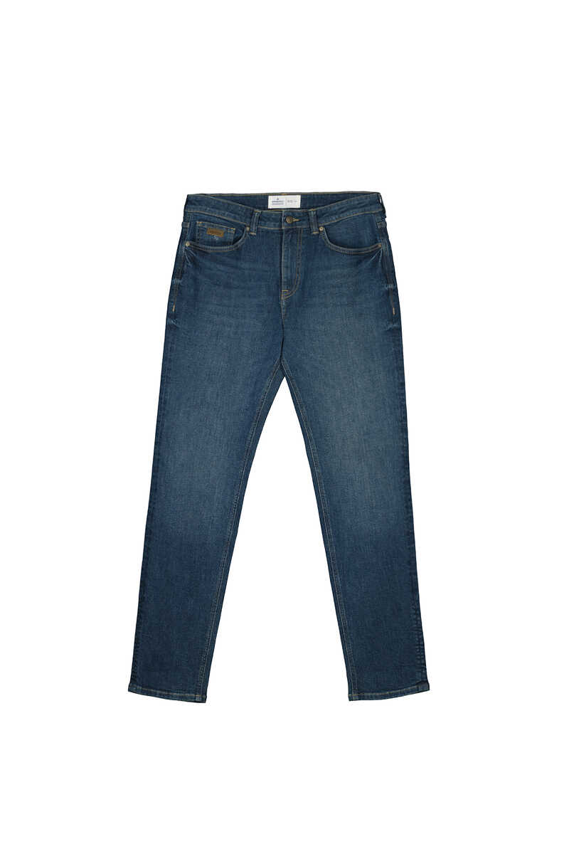 Springfield Medium-dark wash green-blue slim fit lightweight jeans blue