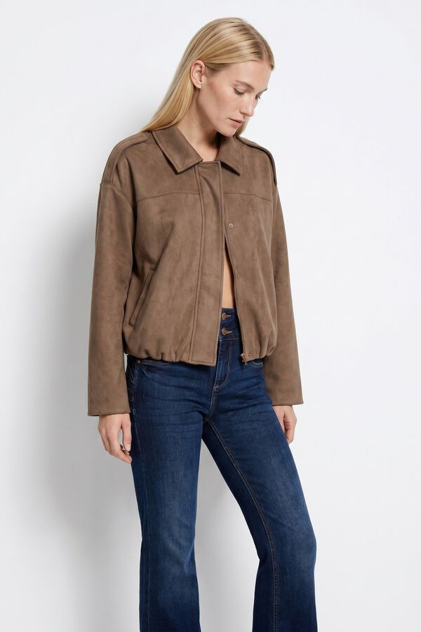 Tiffosi Faux suede jacket nude