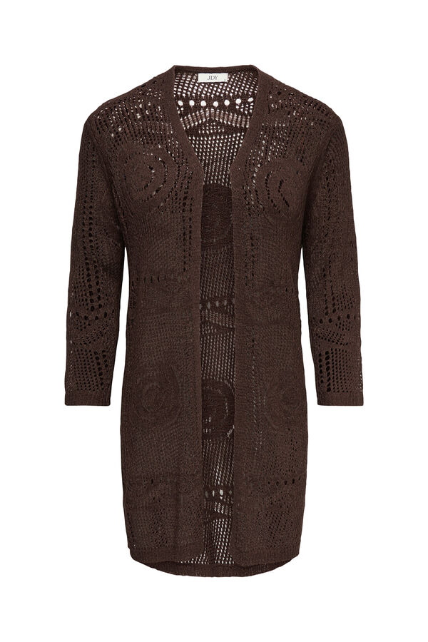 JDY Openwork knit cardigan red