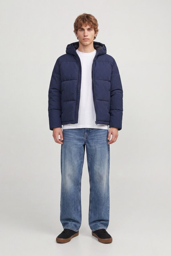 Jack & Jones Puffer jacket with hood blue