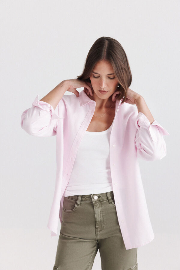 Springfield Oversize oxford shirt pink
