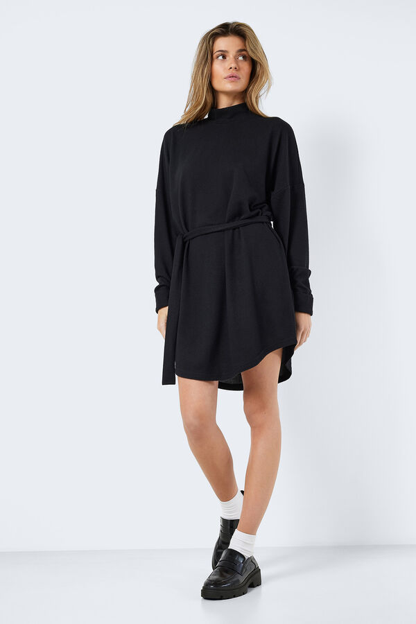 Springfield Jersey-knit dress with high neck crna