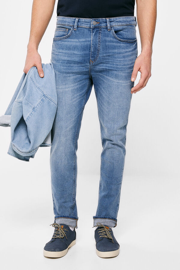 Springfield Jeans Skinny Fit mittelstark verwaschen Dirty-Look blau