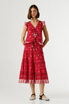 Pepe Jeans Top sem mangas com folhos