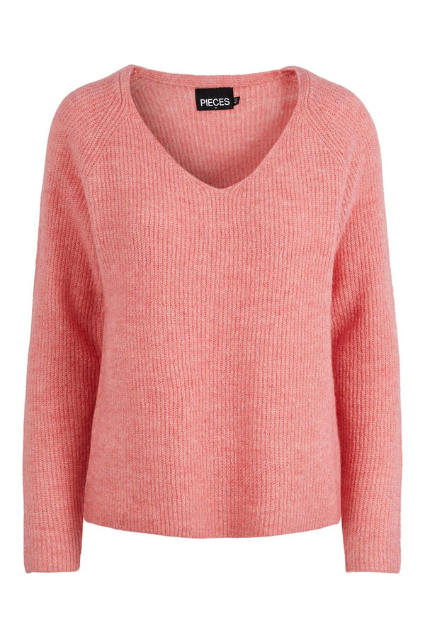 Springfield Ribbed jersey-knit jumper pink