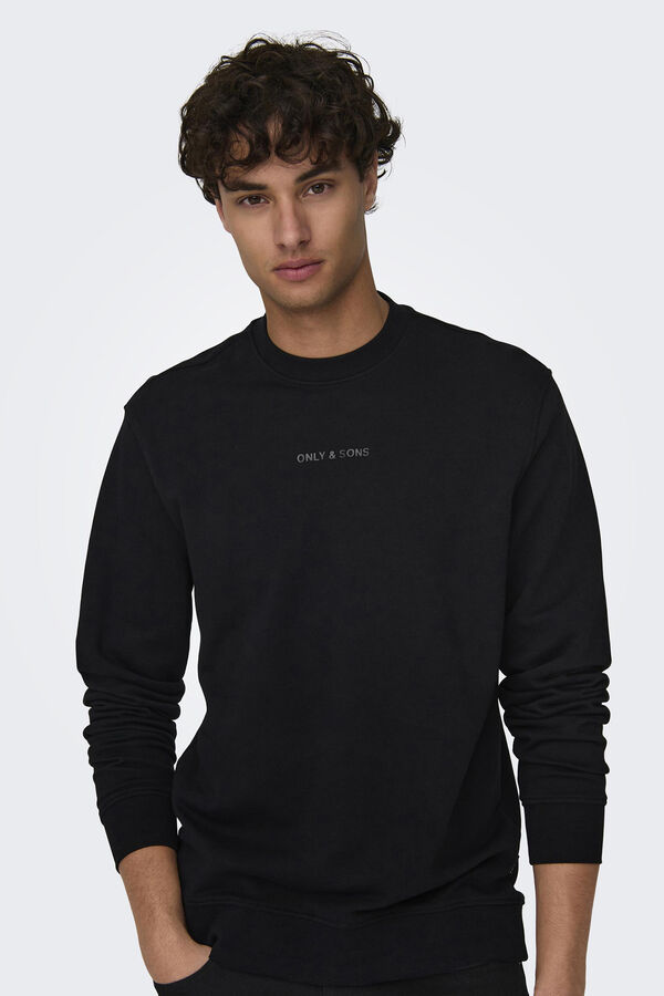 Springfield Basic-Sweatshirt Rundhalsausschnitt schwarz