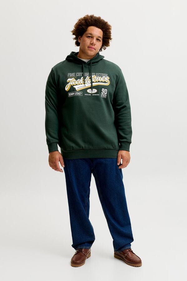 Jack & Jones PLUS Sweatshirt regular com capuz azul