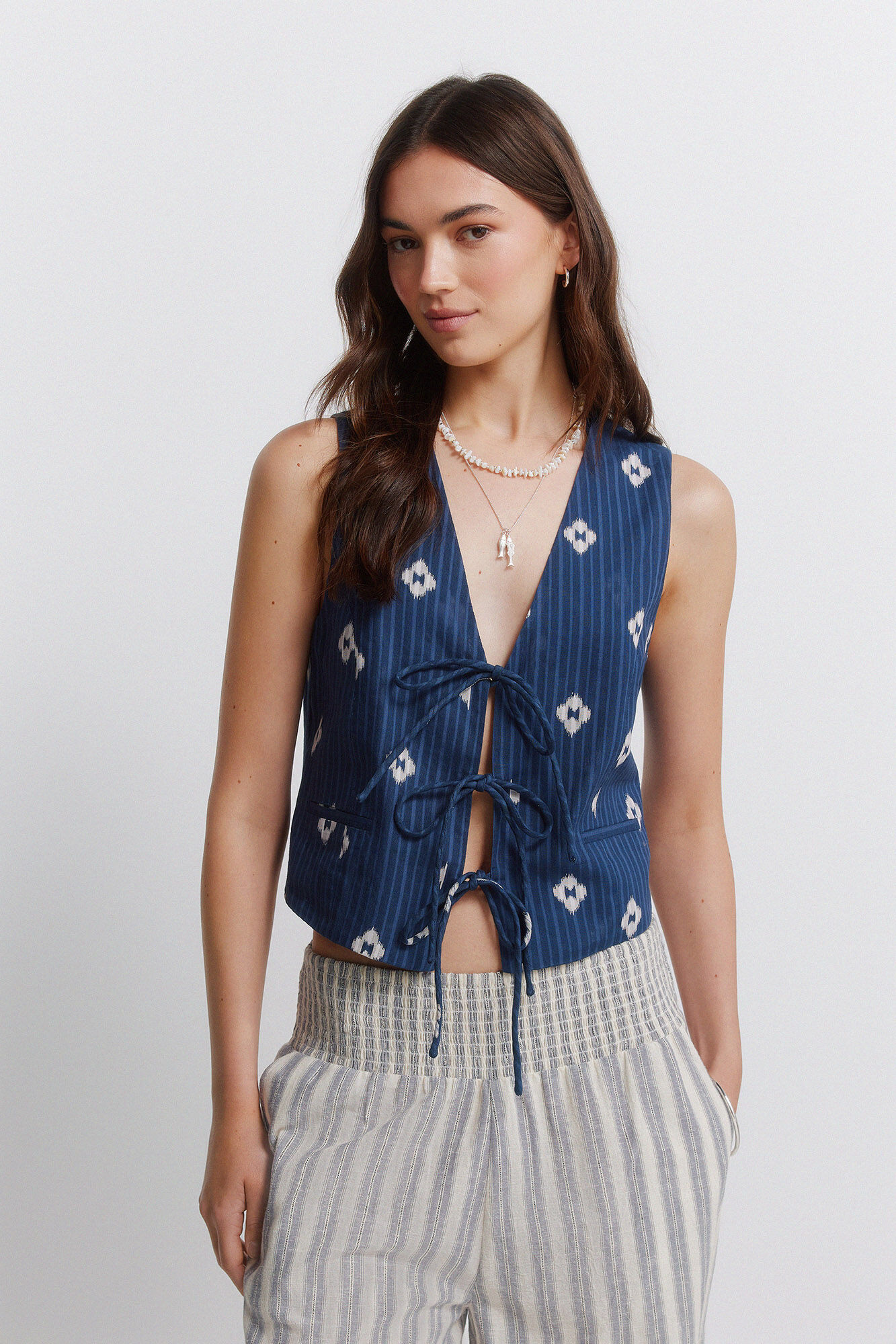 Springfield Printed tie gilet