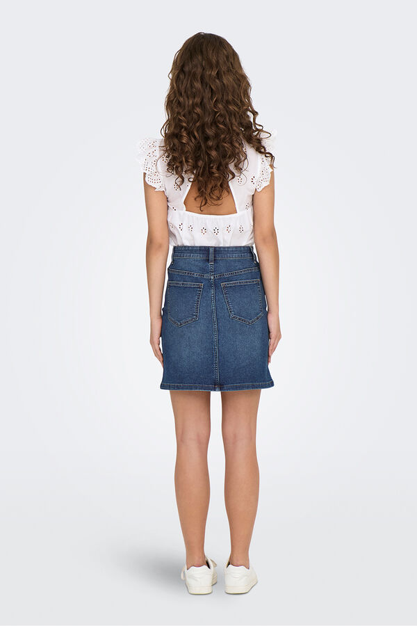 JDY Falda corta vaquera azul