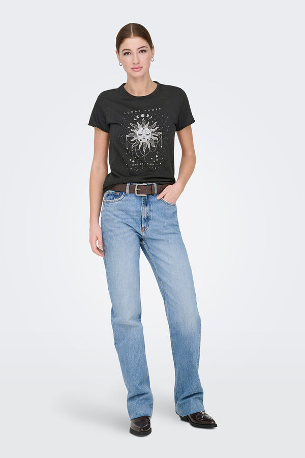 Only Printed short-sleeved T-shirt grey