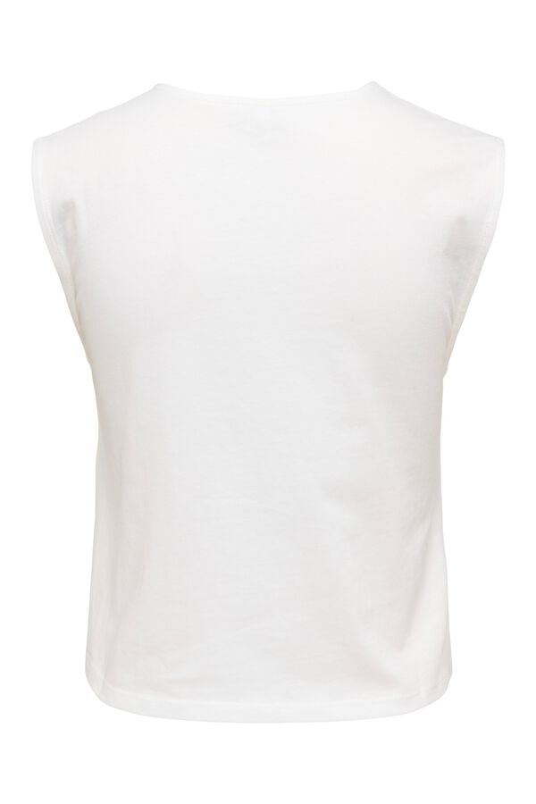Only Round neck long T-shirt white