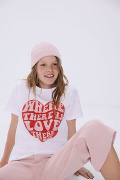 Springfield Girls' heart T-shirt white