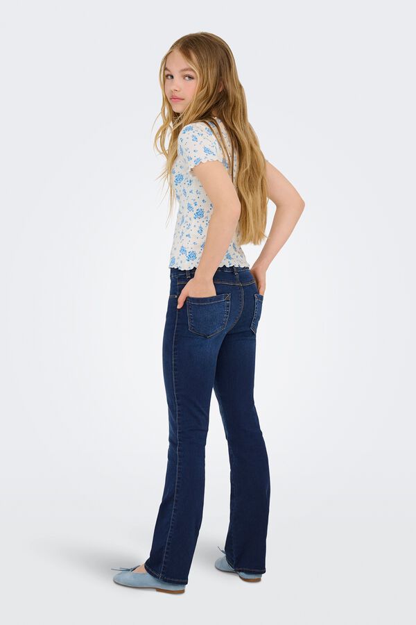 Only Girls Flared fit jeans bleu