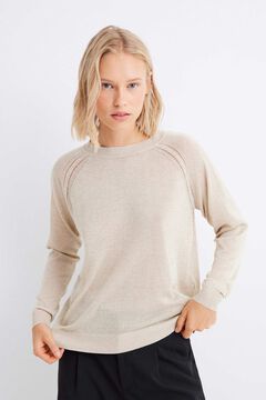 Springfield Lurex viscose jumper ecru