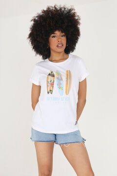 Springfield Printed T-shirt with short sleeves white