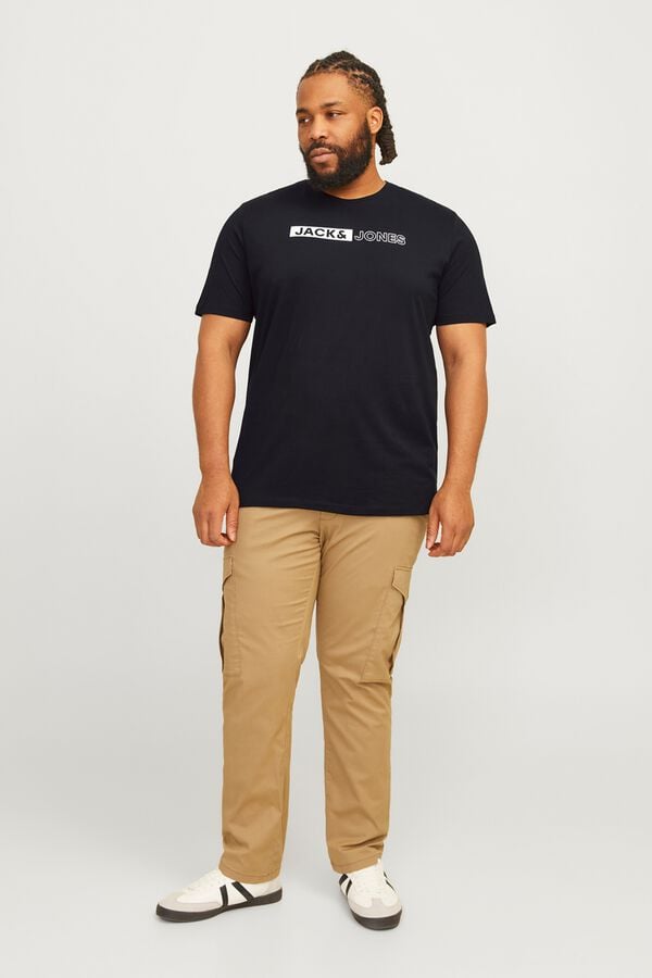 Jack & Jones PLUS Camiseta slim manga corta negro