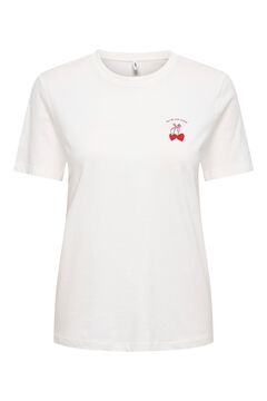 Only Basic-Kurzarm-T-Shirt Naturwei&szlig;